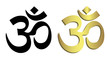 Om symbol in black and gold