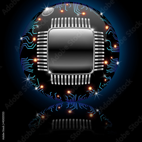 Illustration: Circuito Elettronico Sfera Globo-Electronic Circuit Sphere Globe Circuito Elettronico Sfera Globo-Electronic Circuit Sphere Globe