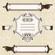 Vector: Vintage design elements with pointing hands and signboard Vintage design elements with pointing hands and signboard