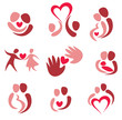 love, wedding, set of couple in love icons