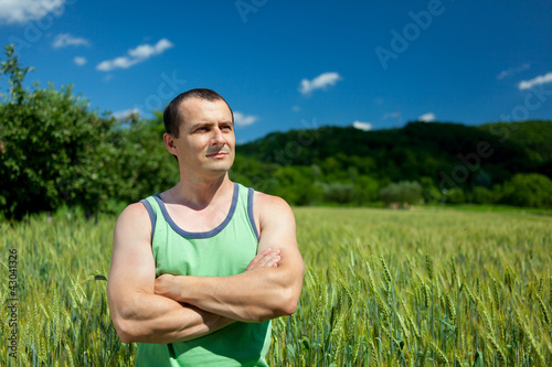 Photo: Farmer in the wheat field Farmer in the wheat field