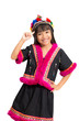 Smiling little girl with hill tribe dress