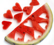 Watermelon Segments with Hearts