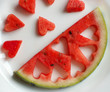 Watermelon Segments with Hearts Holes