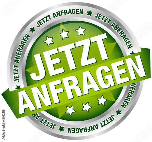Vektor: Button Banner "Jetzt anfragen" grün/silber Button Banner "Jetzt anfragen" grün/silber