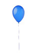 Blue flying balloon isolated on white
