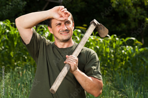 Photo: Farmer after a day of work Farmer after a day of work