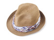 summer straw hat isolated on white background