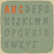 Retro styled sans-serif font. Vector, EPS10