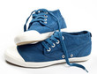 A pair of new blue shoes