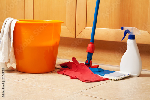 Photo: House cleaning with the mop House cleaning with the mop