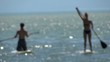 Paddle boarding couple
