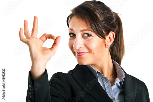Foto: Businesswoman making ok sign Businesswoman making ok sign