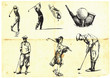 Vector: collection of hand-drawn Golf collection of hand-drawn Golf