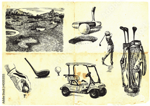 Vector: collection of hand-drawn Golf collection of hand-drawn Golf