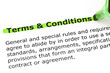 Terms and Conditions highlighted in green