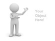 3d man presenting your product over white background