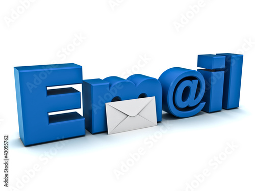 Illustration: Email concept on white background Email concept on white background