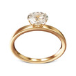 Golden Ring with Diamond isolated on white background