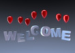 Illustration: Welcome Text with balloons Welcome Text with balloons