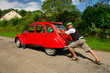 French man with car break down