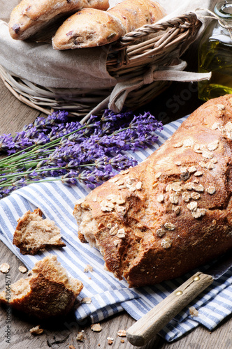 Photo: Rural breakfast with fresh traditional bread Rural breakfast with fresh traditional bread