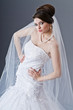 Bride in wedding dress in studio shooting