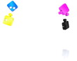 Puzzle with the basic colors of the graphics - 3D