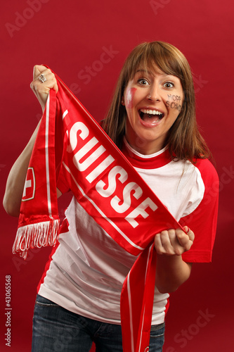 Photo: Excited female sports fan Excited female sports fan