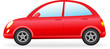 isolated retro red car silhouette, detail