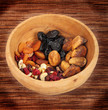 healthy mixed dried fruit on bowl