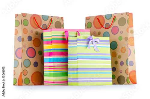 Photo: Shopping bags isolated on white Shopping bags isolated on white