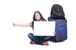 Girl preparing to travel for vacation