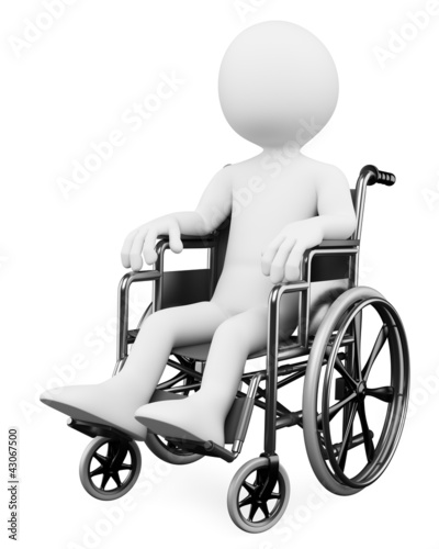 Ilustração : 3D white people. Handicapped 3D white people. Handicapped