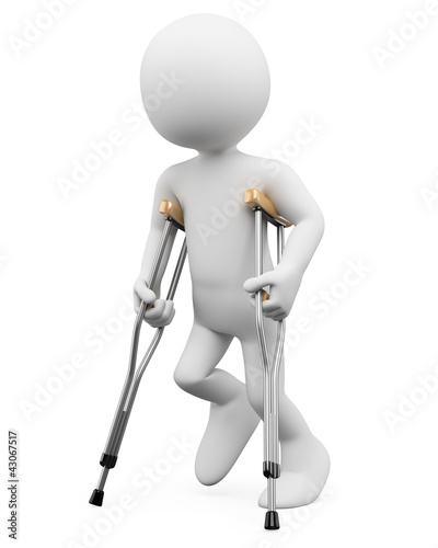 Ilustración: 3D white people. Injury 3D white people. Injury