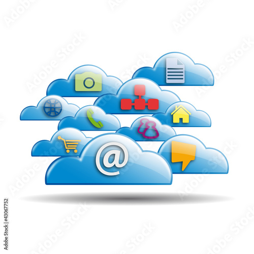 Vektor: Cloud computing and mobility concept # Vector Cloud computing and mobility concept # Vector