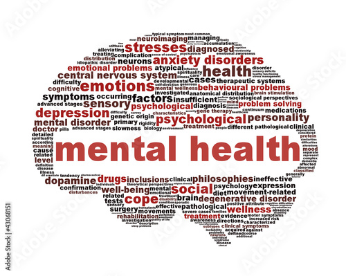 Illustration: Mental health symbol isolated on white Mental health symbol isolated on white