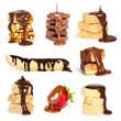 chocolate candies collection with banana and strawberry
