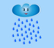 Vector: Beautiful fun cloud and summer rain vector illustration Beautiful fun cloud and summer rain vector illustration