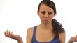 Wondering woman isolated