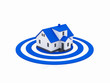 illustration of a house in the center of a blue target