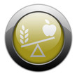 Yellow Metallic Orb Button "Nutrition"