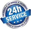 Button Banner "24h Service" blue/silver