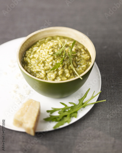 Photo: Risotto au parmesan et à la roquette Risotto au parmesan et à la roquette