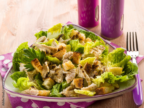 Photo: chicken salad with lettuce and toasted bread chicken salad with lettuce and toasted bread