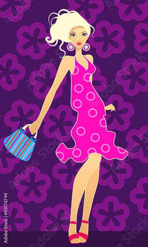 Vetor: Blonde with handbag Blonde with handbag