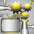 Background with frame and gears