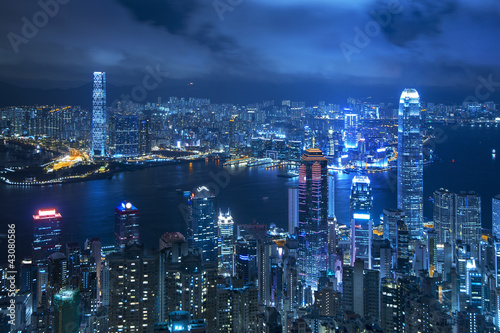 Photo: View of Victoria harbor from the peak at Hong Kong View of Victoria harbor from the peak at Hong Kong