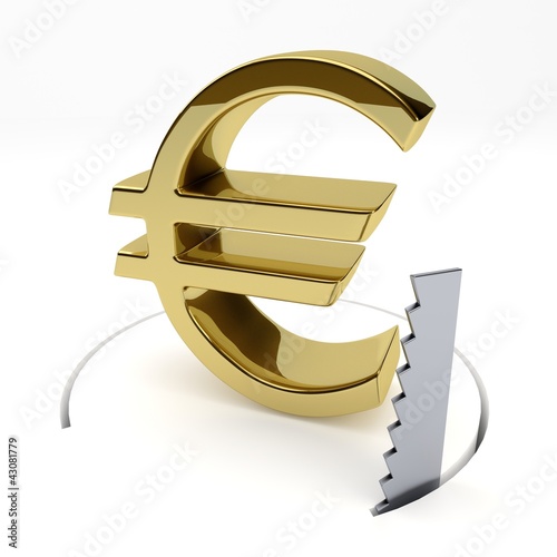 Illustration: Euro absägen Euro absägen