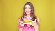 Video: Birthday girl with her cake Birthday girl with her cake